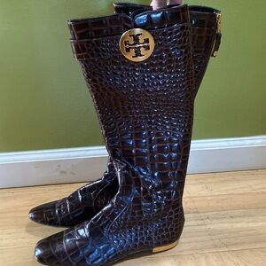 Tory Burch Crocodile/Alligator print Boots